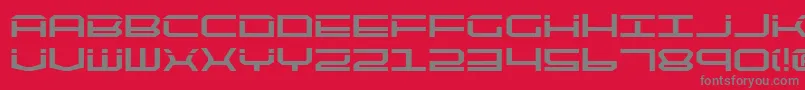 フォントQtech2b – 赤い背景に灰色の文字
