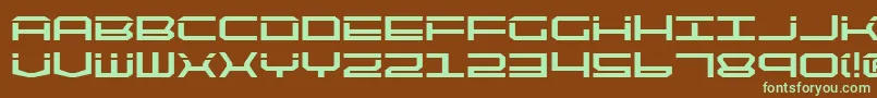 Qtech2b-fontti – vihreät fontit ruskealla taustalla