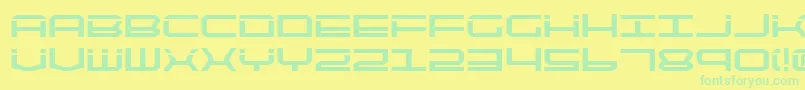 Qtech2b Font – Green Fonts on Yellow Background