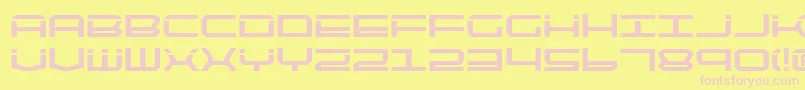 Qtech2b-fontti – vaaleanpunaiset fontit keltaisella taustalla