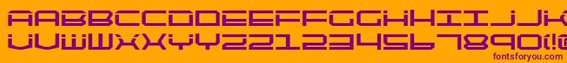フォントQtech2b – オレンジの背景に紫のフォント
