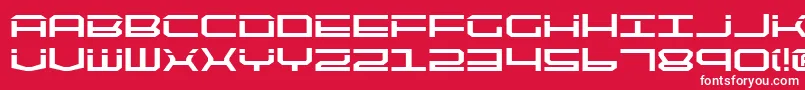 フォントQtech2b – 赤い背景に白い文字