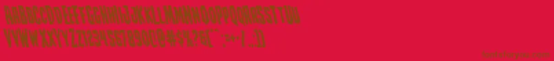 Creepycrawlersleft-fontti – ruskeat fontit punaisella taustalla