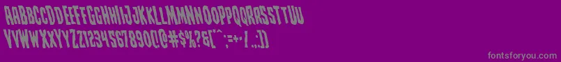フォントCreepycrawlersleft – 紫の背景に灰色の文字