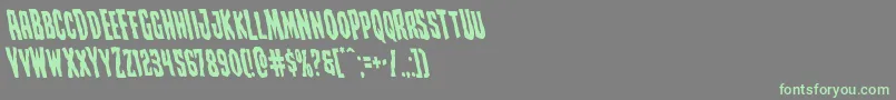 Fonte Creepycrawlersleft – fontes verdes em um fundo cinza