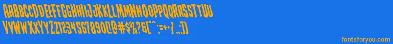 Creepycrawlersleft Font – Orange Fonts on Blue Background