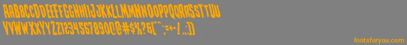Creepycrawlersleft-fontti – oranssit fontit harmaalla taustalla