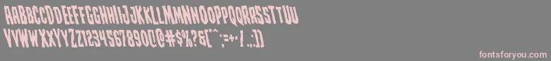 Czcionka Creepycrawlersleft – różowe czcionki na szarym tle