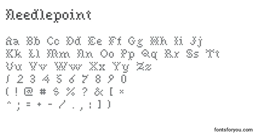 Schriftart Needlepoint – Alphabet, Zahlen, spezielle Symbole