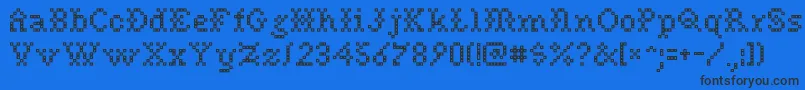 Needlepoint Font – Black Fonts on Blue Background