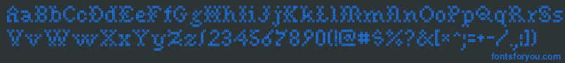 Needlepoint Font – Blue Fonts on Black Background