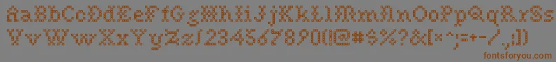 Needlepoint Font – Brown Fonts on Gray Background