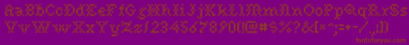 Needlepoint Font – Brown Fonts on Purple Background