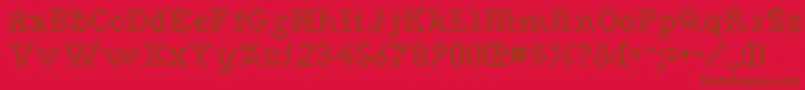 Fonte Needlepoint – fontes marrons em um fundo vermelho