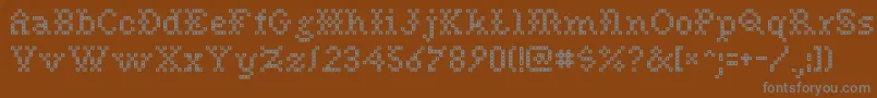Needlepoint Font – Gray Fonts on Brown Background