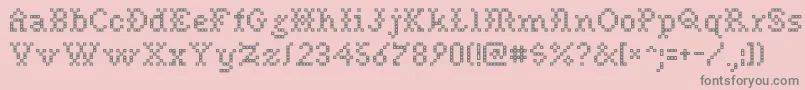 Needlepoint Font – Gray Fonts on Pink Background