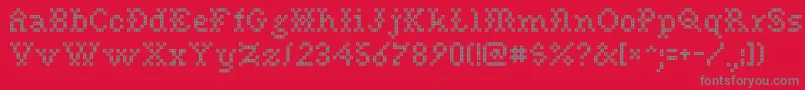 Needlepoint Font – Gray Fonts on Red Background