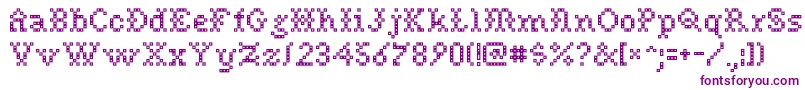 Needlepoint Font – Purple Fonts on White Background