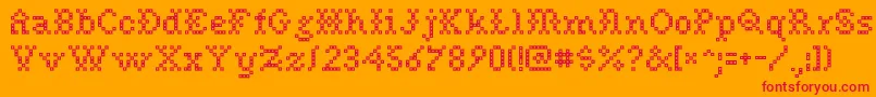 Needlepoint Font – Red Fonts on Orange Background