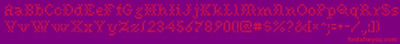 フォントNeedlepoint – 紫の背景に赤い文字