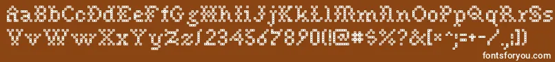 Шрифт Needlepoint – белые шрифты на коричневом фоне