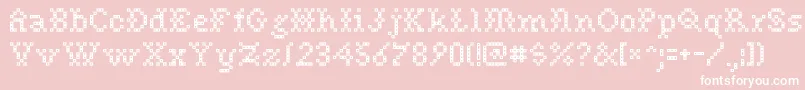 Шрифт Needlepoint – белые шрифты на розовом фоне