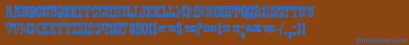 Rustf Font – Blue Fonts on Brown Background