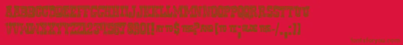 フォントRustf – 赤い背景に茶色の文字
