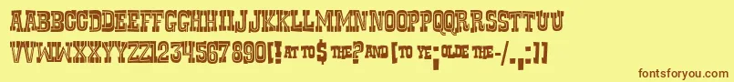 Rustf-Schriftart – Braune Schriften auf gelbem Hintergrund