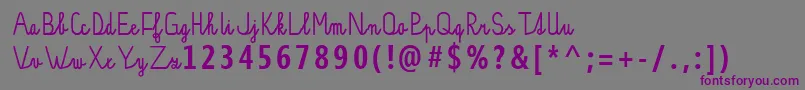 Шрифт PР±sankovРІPsacР±JakubSloupSVelkСЊmiPР±smenyOptimalizovanРІProTisk – фиолетовые шрифты на сером фоне