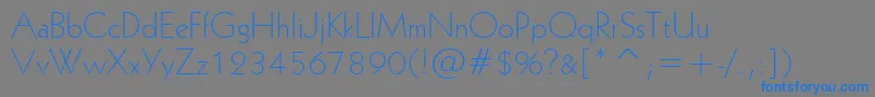 Geo231l-Schriftart – Blaue Schriften auf grauem Hintergrund