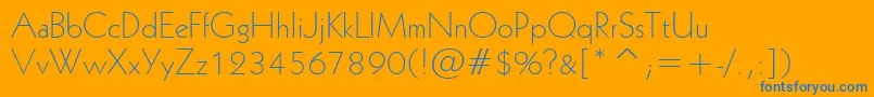 Geo231l-Schriftart – Blaue Schriften auf orangefarbenem Hintergrund