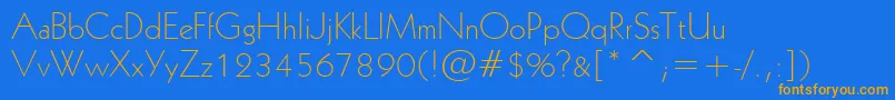 Geo231l Font – Orange Fonts on Blue Background