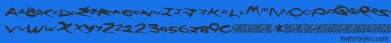 Flyinghigh Font – Black Fonts on Blue Background