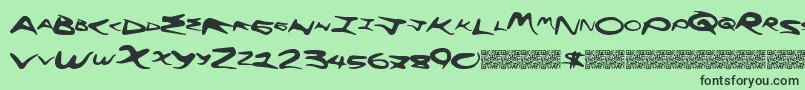 Flyinghigh Font – Black Fonts on Green Background