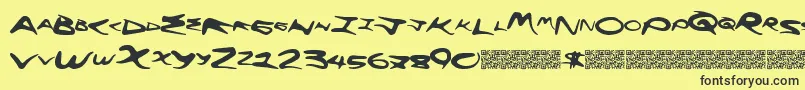 Flyinghigh Font – Black Fonts on Yellow Background