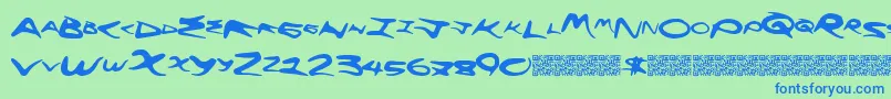 Flyinghigh Font – Blue Fonts on Green Background