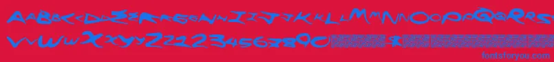 Flyinghigh Font – Blue Fonts on Red Background