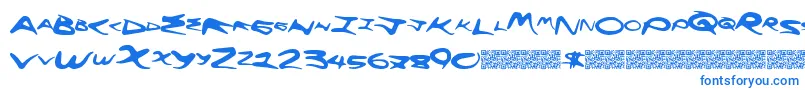 Flyinghigh Font – Blue Fonts on White Background