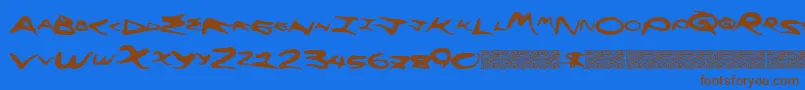 Flyinghigh Font – Brown Fonts on Blue Background