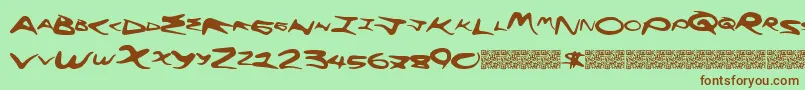 Flyinghigh Font – Brown Fonts on Green Background