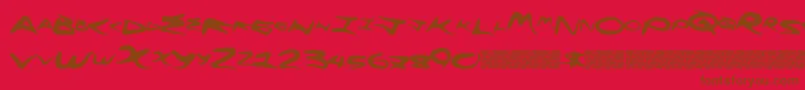 Flyinghigh Font – Brown Fonts on Red Background