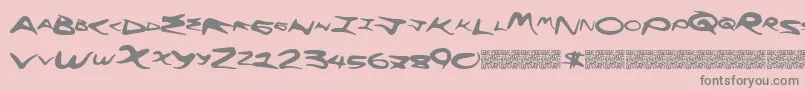 Flyinghigh Font – Gray Fonts on Pink Background