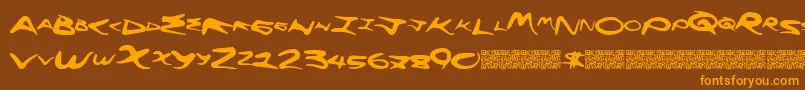 Flyinghigh Font – Orange Fonts on Brown Background