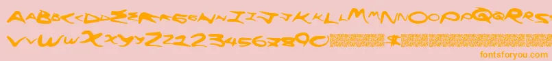 Flyinghigh Font – Orange Fonts on Pink Background