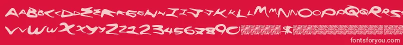 Fonte Flyinghigh – fontes rosa em um fundo vermelho