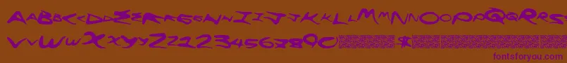 Flyinghigh Font – Purple Fonts on Brown Background