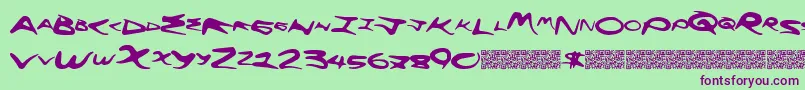 Flyinghigh Font – Purple Fonts on Green Background