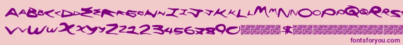 Lisätietoja Flyinghigh-fontista Flyinghigh-fontti – violetit fontit vaaleanpunaisella taustalla