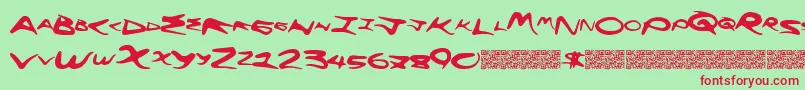 Flyinghigh Font – Red Fonts on Green Background